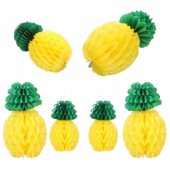 TOYMYTOY Hawaiian Luau Party Table Decorations Pineapple Shape Yellow 6 Pcs