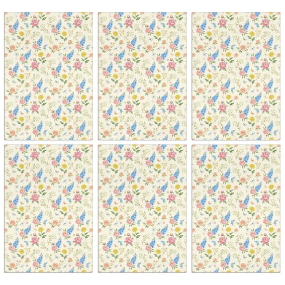 6 Pcs Pioneer Flower Floral Print Pattern Funny Kitchen Towels, Microfiber Dish Towels, Kitchen Tea Towels Set 18" X 26"