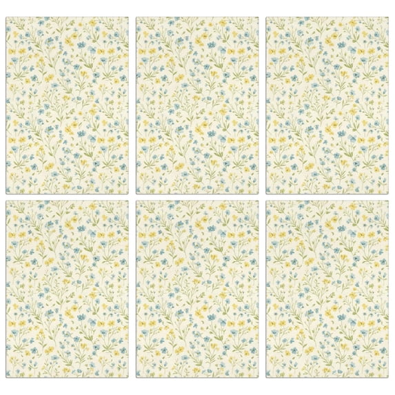 6 Pcs Pioneer Flower Floral Print Pattern Funny Kitchen Towels, Microfiber Dish Towels, Kitchen Tea Towels Set 18" X 26"