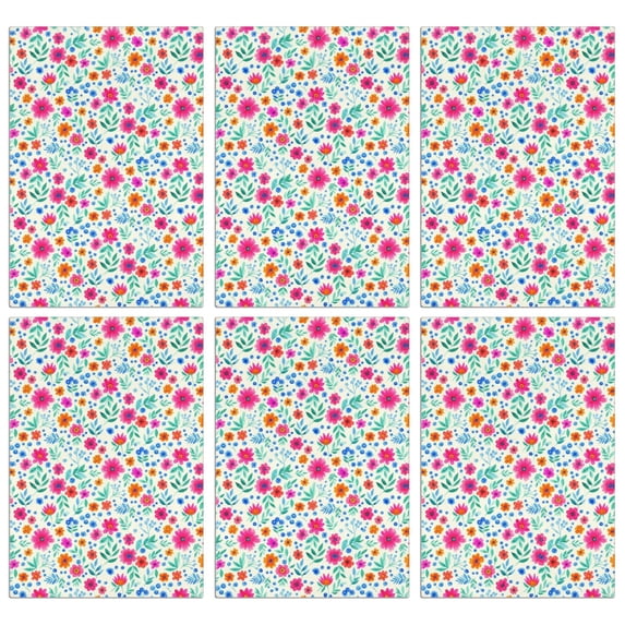 6 Pcs Pioneer Flower Floral Print Pattern Funny Kitchen Towels, Microfiber Dish Towels, Kitchen Tea Towels Set 18" X 26"