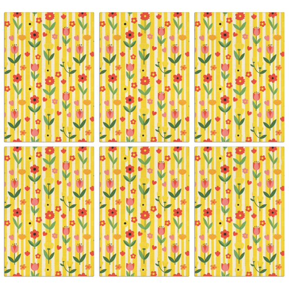 6 Pcs Pioneer Flower Floral Print Pattern Funny Kitchen Towels, Microfiber Dish Towels, Kitchen Tea Towels Set 18" X 26"