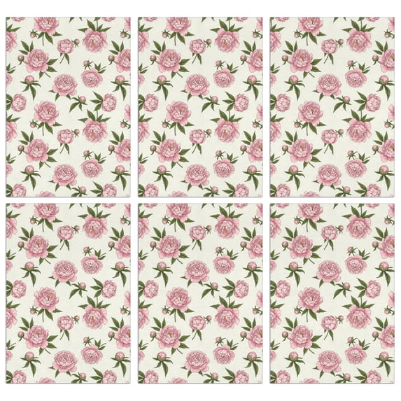 6 Pcs Pioneer Flower Floral Print Pattern Funny Kitchen Towels, Microfiber Dish Towels, Kitchen Tea Towels Set 18" X 26"