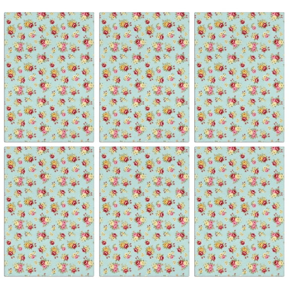 6 Pcs Pioneer Flower Floral Print Pattern Funny Kitchen Towels, Microfiber Dish Towels, Kitchen Tea Towels Set 18" X 26"