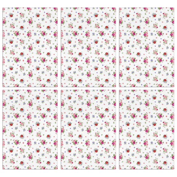 6 Pcs Pioneer Flower Floral Print Pattern Funny Kitchen Towels, Microfiber Dish Towels, Kitchen Tea Towels Set 18" X 26"