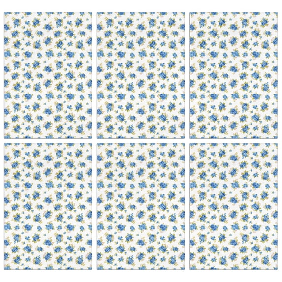 6 Pcs Pioneer Flower Floral Print Pattern Funny Kitchen Towels, Microfiber Dish Towels, Kitchen Tea Towels Set 18" X 26"