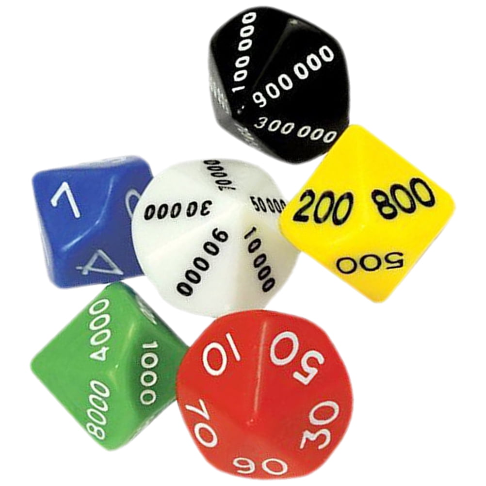 6 Pcs Place Value Dice Table Runners Tool Toys Educational for Kids The