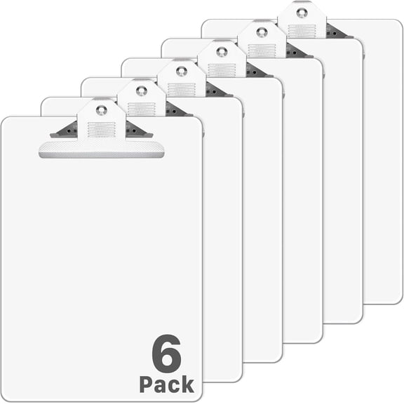 6 Pcs Plastic Clipboards, Clear A4 Size, Acrylic Clipboard with Low Profile Clip
