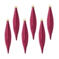 thumbnail image 1 of 6 Pcs Plastic Finial Drop Christmas Ornaments Decorative Hanging Ornaments Shiny, Matte, Glitter and Sequin Finishes Shatterproof for Christmas Tree Decor Wedding Party Xmas Holiday(Red), 1 of 6