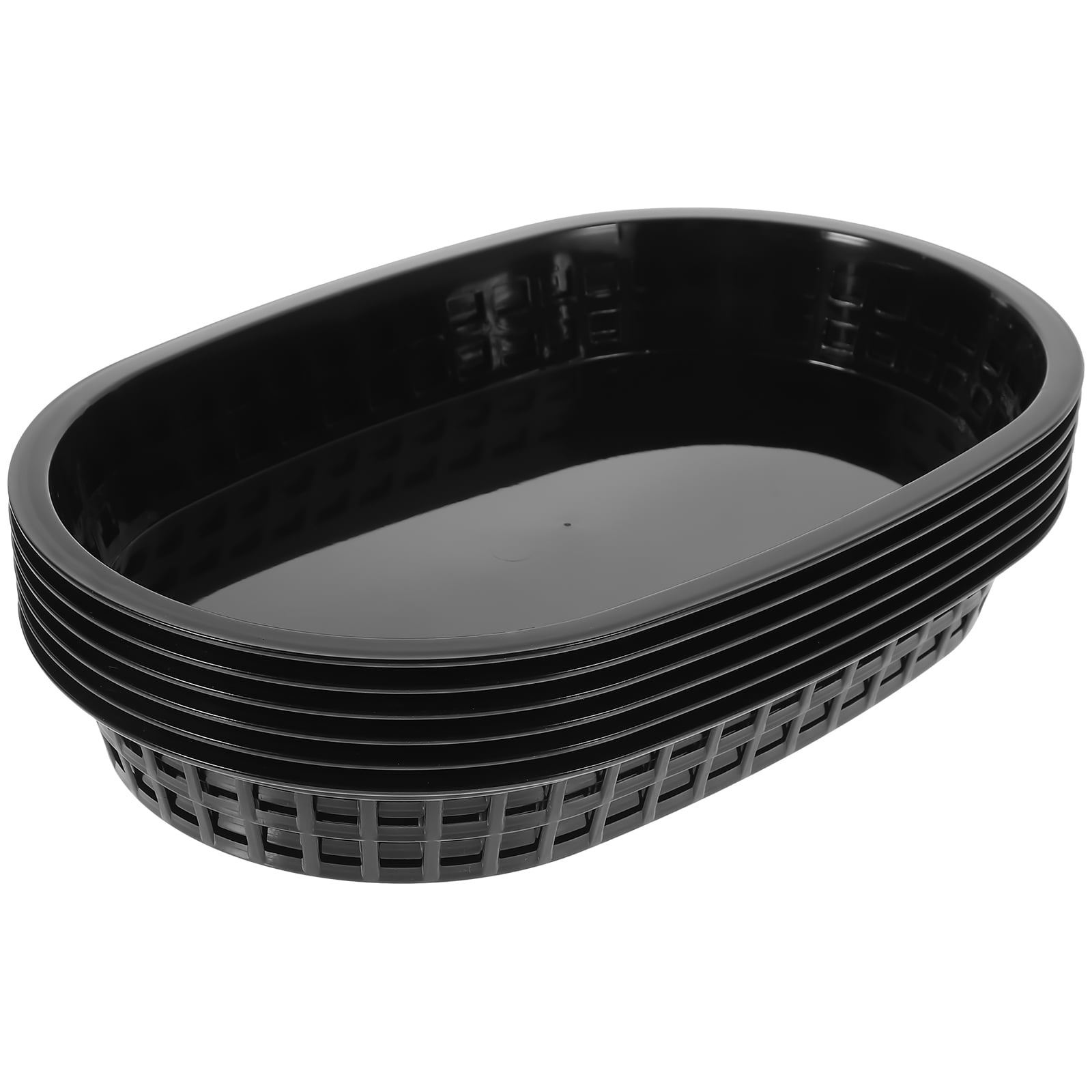 6 Pcs Plastic Fruit Basket Decor Bread Holder Dessert Plate Fashion Design Plastic Food Baskets