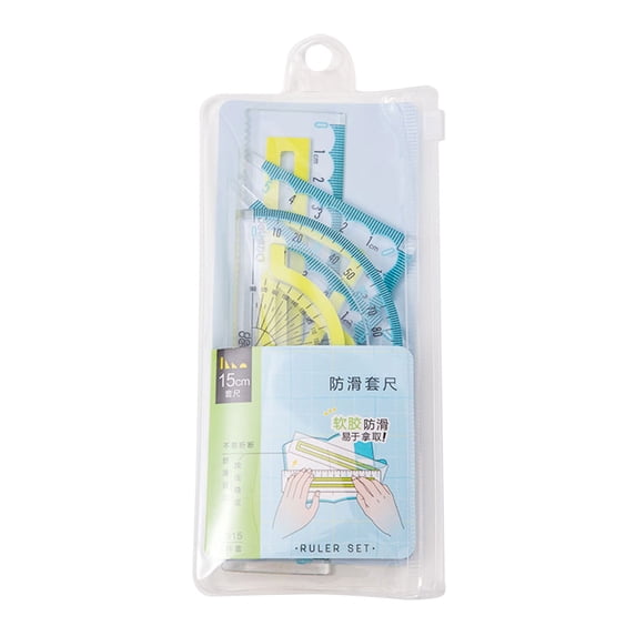 6 Pcs Plastic Geometry Measuring Kit, Clear Math Marking Rulers, Transparent Drafting Ruler Set Including Straight Ruler, Triangle Rulers And Protractor, Marking Drafting Accessories for Office