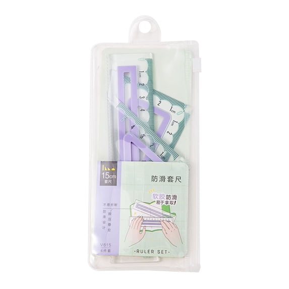 6 Pcs Plastic Geometry Measuring Kit, Clear Math Marking Rulers, Transparent Drafting Ruler Set Including Straight Ruler, Triangle Rulers And Protractor, Marking Drafting Accessories for Office