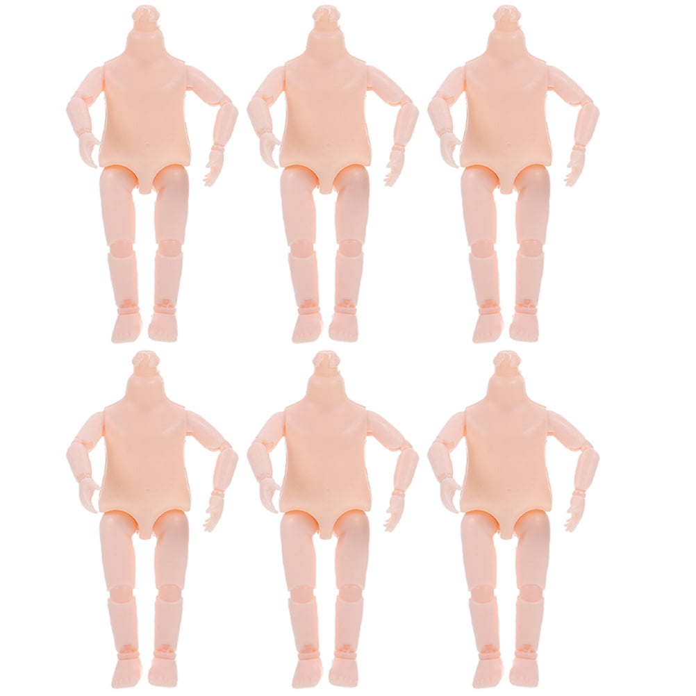 6 Pcs Plastic Models Human Body for Kids Naked Doll Accessories Without  Head Female Figure Dress Form Mannequin Playes Movable Joint Dolls Peg Child