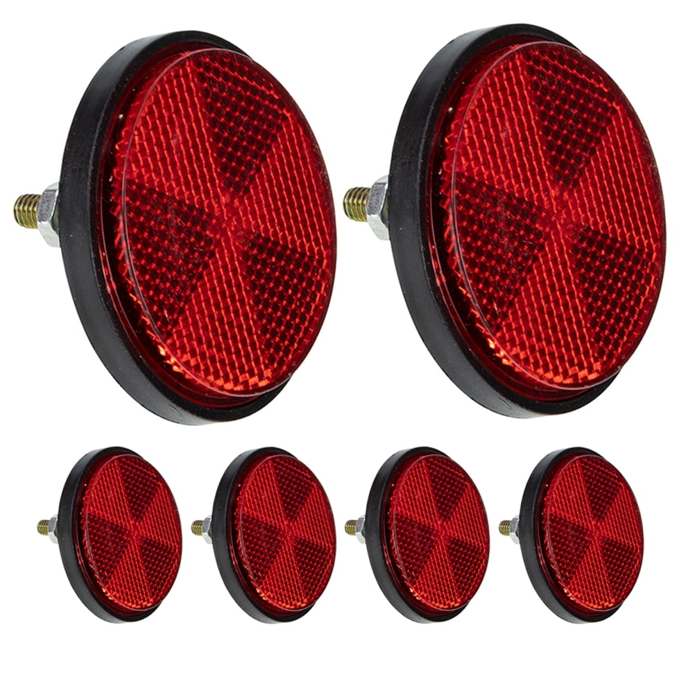 6 Pcs Plastic Reflector Car Bike Accessories Reflectors Red