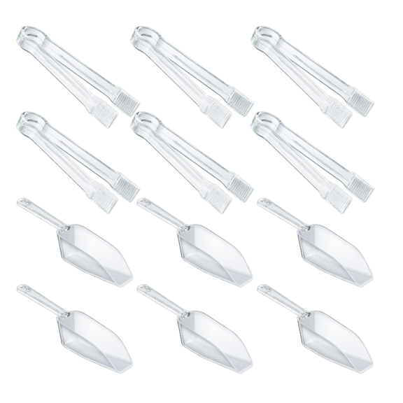 6 Pcs Plastic Serving Tongs Mini Kitchen Tongs Food Grade for Candy Dessert Buffet Ice Snack Coffee Tea