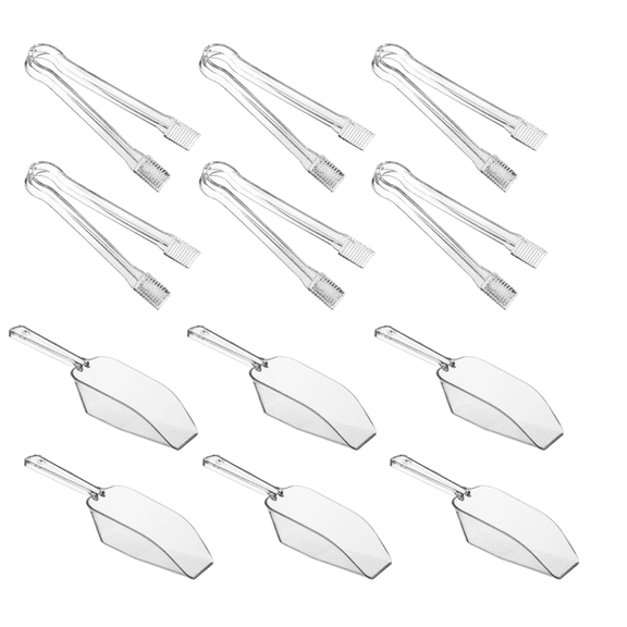 6 Pcs Plastic Serving Tongs Mini Kitchen Tongs for Party Dessert Bar for Candy Dessert Buffet Ice Snack Coffee Tea