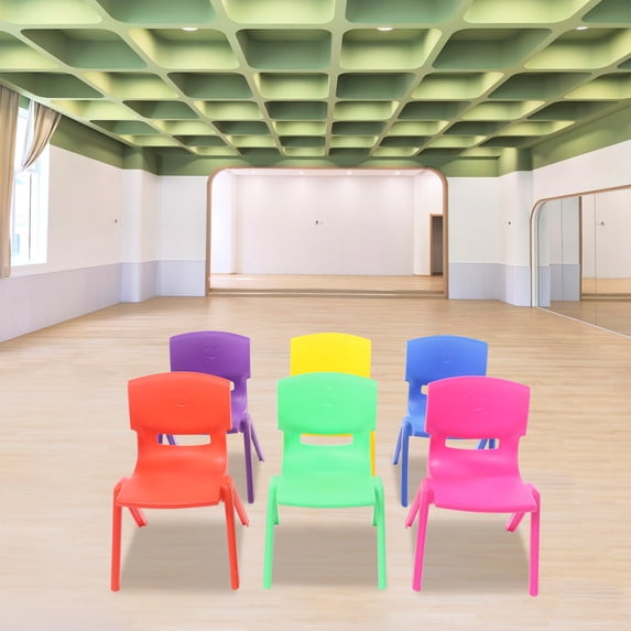 6 Pcs Plastic Stack Chairs, Stackable Chairs