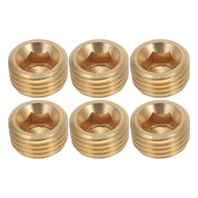 6-Pack Brass Pneumatic Plug Caps NPT Male Threaded Air Compressor Fittings for Industrial Connection