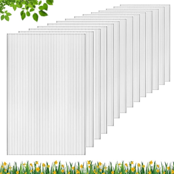 6 Pcs Polycarbonate Greenhouse Panels, 4' x 2' x 0.16'' Twin-Wall Panels, Polycarbonate Sheet for All Weather Outdoor Garden and Greenhouse Covering