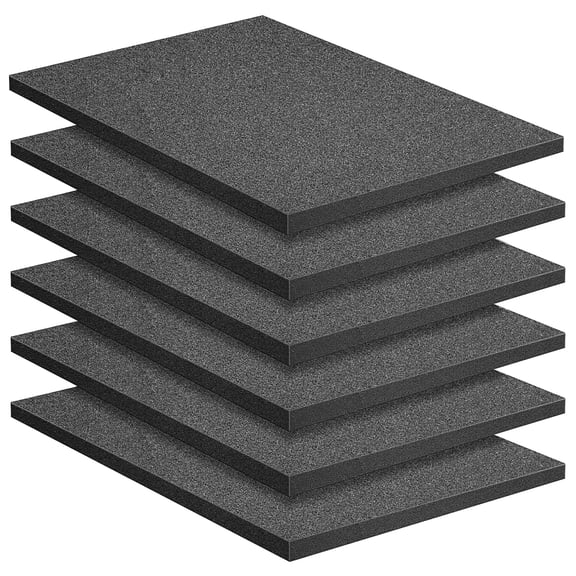 6 Pcs Polyurethane Foam Sheets - 16x12x1 Inch Cuttable Foam Inserts for Toolbox Camera Case Storage Crafts