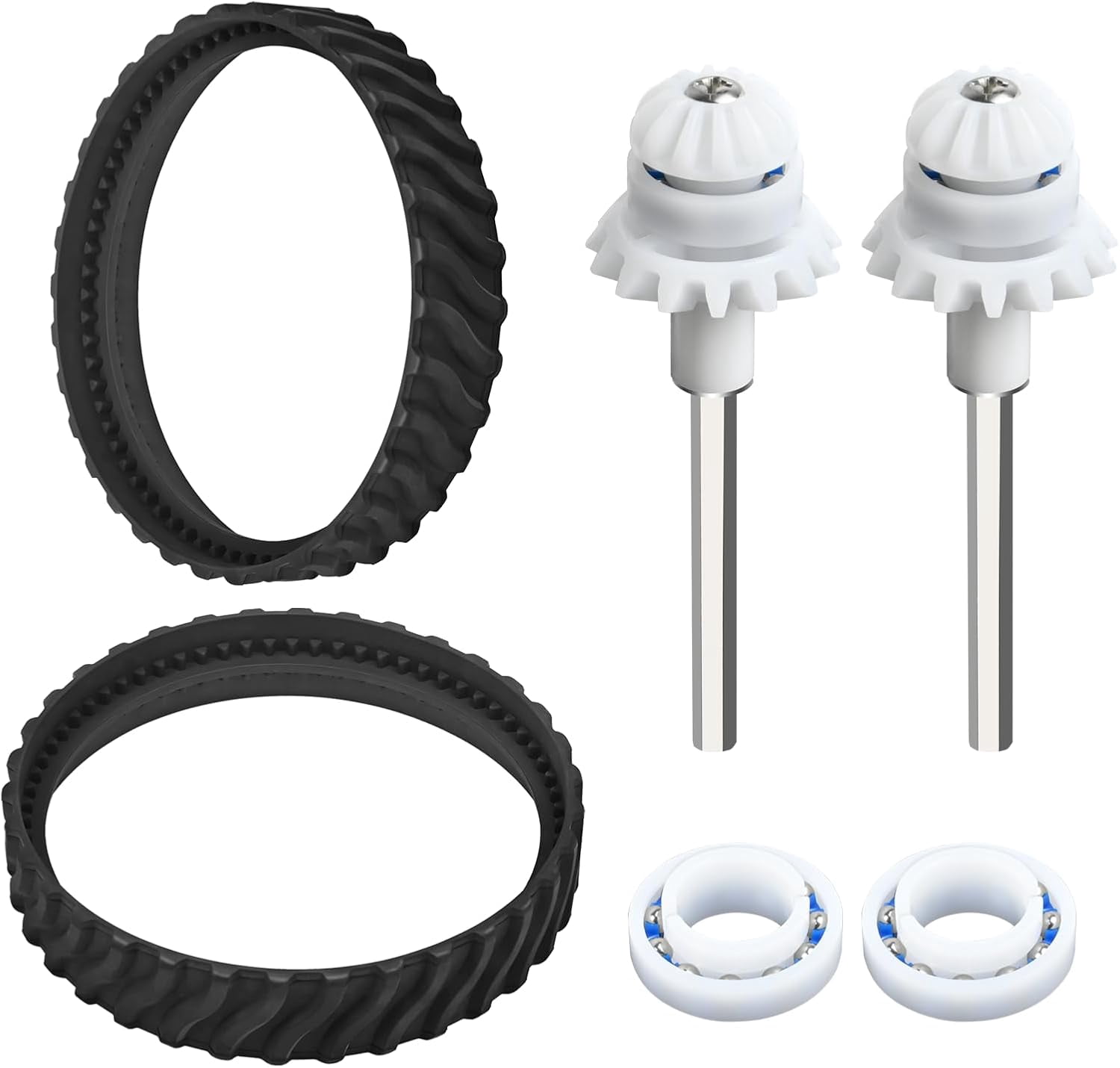 6 Pcs Pool Cleaner Tune Up Kit Compatible with MX8 MX6 Elite, Replacement Parts Tires, Tracks, Drive Shafts & Bearing, R0526100 R0525100 R0527000 R0796200