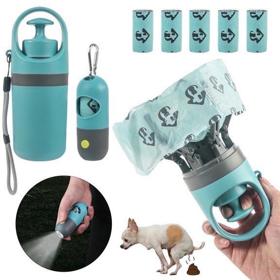 CyperGlory Dog Pooper Scooper,Handheld Poop Scoopers for Dogs,Built-In Poop Bag Dispenser Lightweight Claw Pooper Scooper for Small Medium&Large Dogs