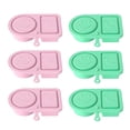thumbnail image 1 of 6 Pcs Portable Silicone Collapsible Containers Set, Dual Compartment, Space-Saving Lunch Box, Reusable Food Storage Container with Expression Lid for Travel, Picnic, 1 of 5