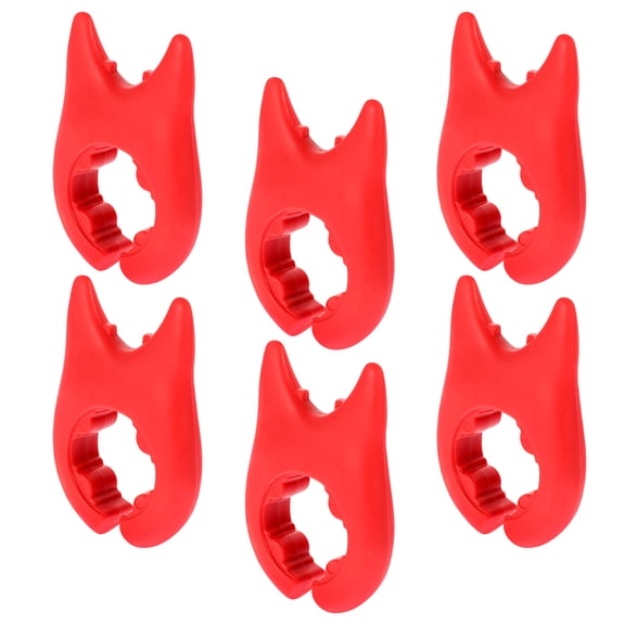 6 Pcs Silicone Pot Lid Lifter Set, Red Pot Side Overflow Prevention Rack, Can Cover Holder, Kitchen Cooking Tool