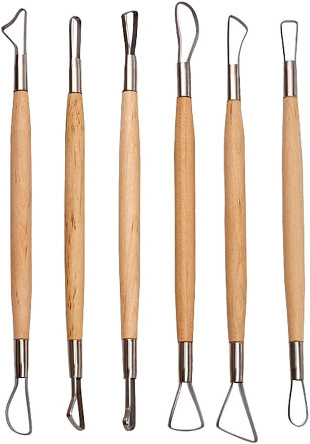 6PCS Double-Sided Clay Sculpting Tools – Polymer Pottery Carving Kit For Air Dry Clay, Ceramics, Pumpkin & Soap Carving