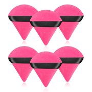 6 Pcs Powder Puff Face Soft Triangle Makeup Powder Puffs For Loose Powder Mineral Powder Body Powder Cosmetic Foundation Wedge Shape Puff Beauty Powder Wet and Dry Use Makeup Tool(Rose Red)