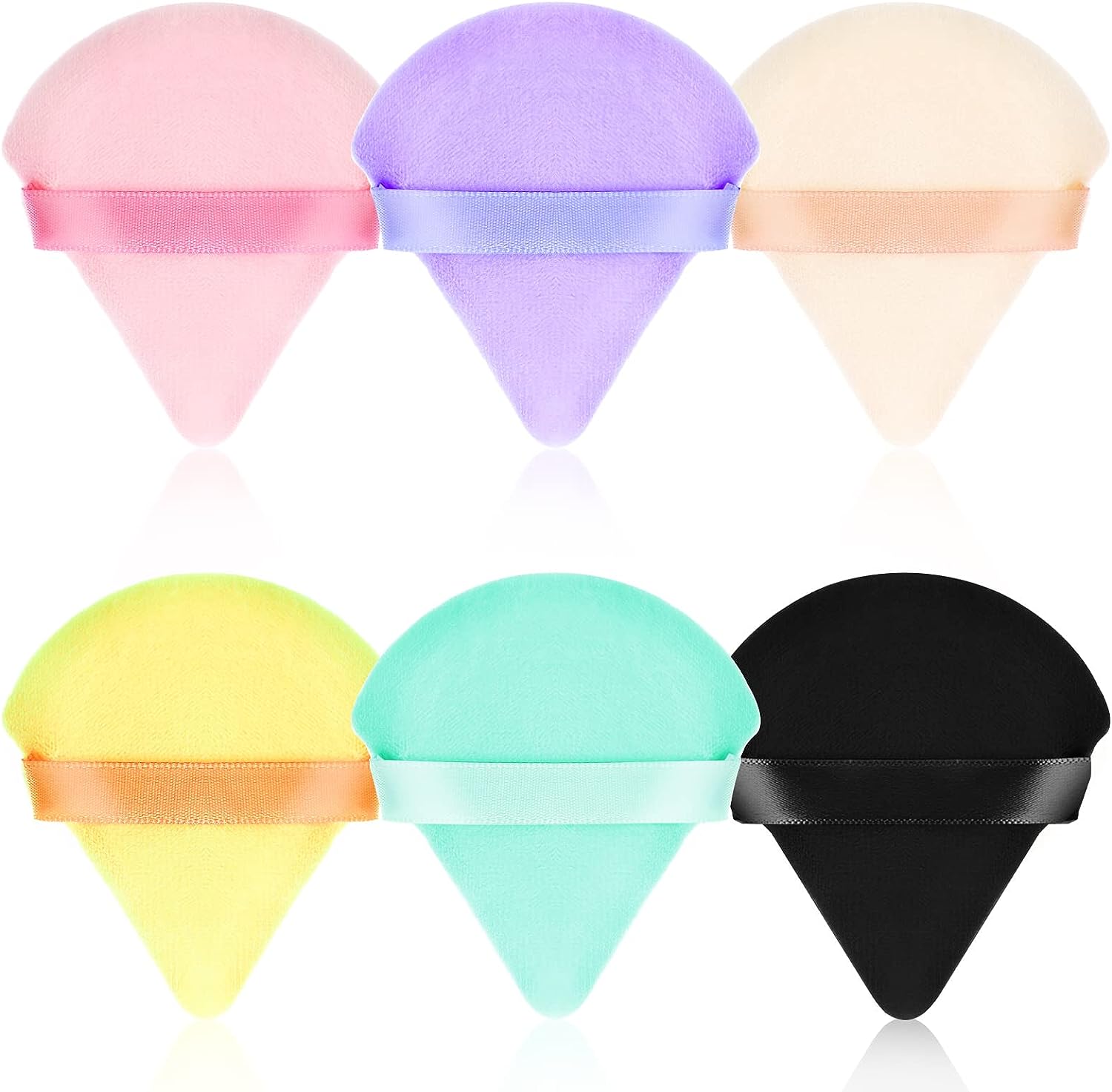 6 Pcs Powder Puff Triangle Powder Puffs Face Soft Setting Triangle Makeup Puff for Loose Powder