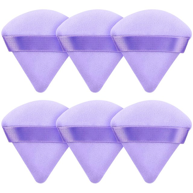 Pure Puff 6 Pcs Powder Puff, Triangle Soft Makeup Powder Puff, Face Makeup Sponge ...