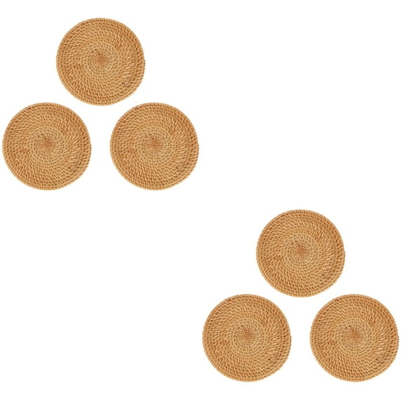 6 Pcs Practical Woven Placemat Heat Insulation Pad Table Protector Mat for Home