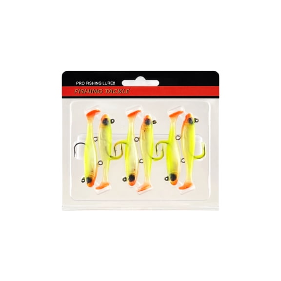 6 Pcs Pre-Rigged Soft Fishing Lures - Realistic Paddle Tail Swimbaits with Sharp Jig Head Hooks, Life-Like Soft Plastic Bait Set for Freshwater & Saltwater Bass, Trout, Crappie, Walleye Fishing