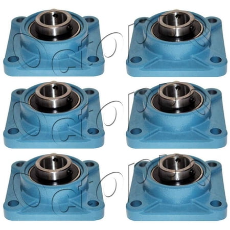6 Pcs Premium UCF202-10 Self-align 4 Bolt Flange Pillow Block Bearing 5/8 inch