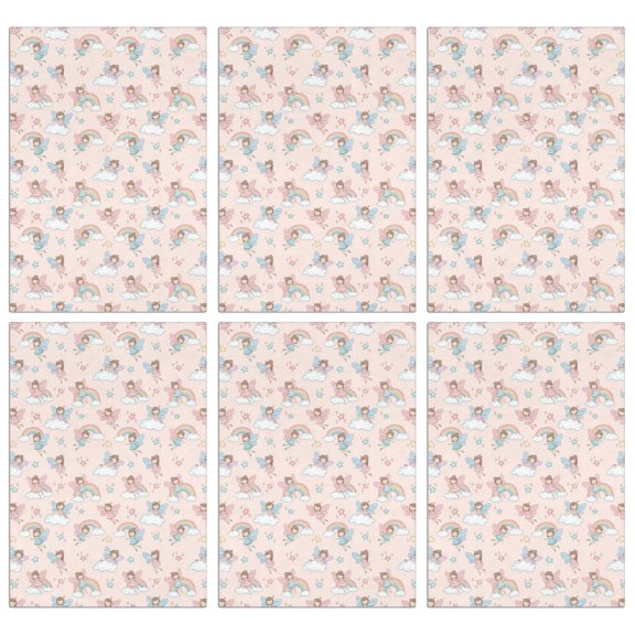 6 Pcs Princess and Fairy Pink Pattern Funny Kitchen Towels, Microfiber Dish Towels, Kitchen Tea Towels Set 18" X 26"