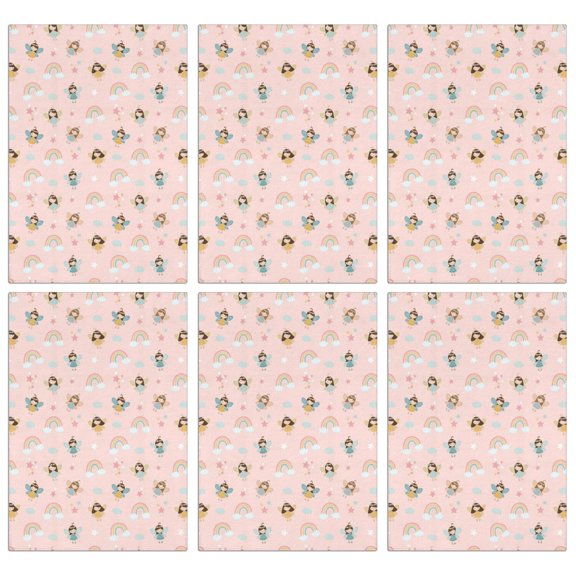 6 Pcs Princess and Fairy Pink Pattern Funny Kitchen Towels, Microfiber Dish Towels, Kitchen Tea Towels Set 18" X 26"