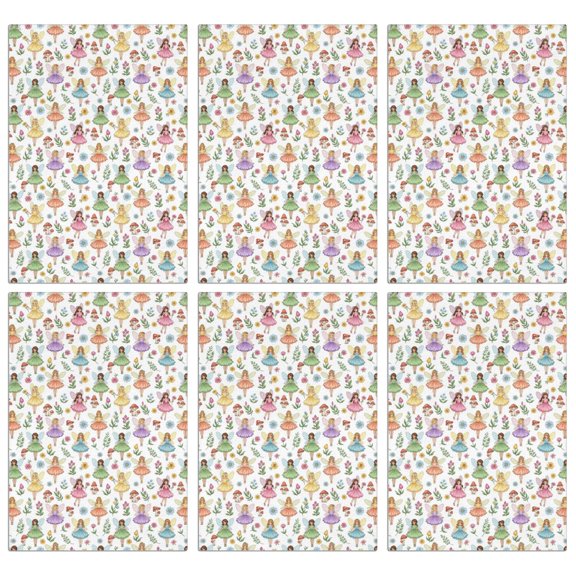 6 Pcs Princess and Fairy White Pattern Funny Kitchen Towels, Microfiber Dish Towels, Kitchen Tea Towels Set 18" X 26"