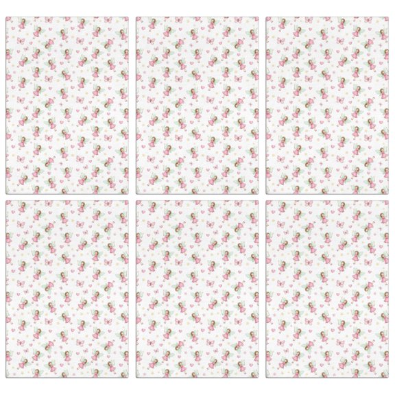 6 Pcs Princess and Fairy White Pattern Funny Kitchen Towels, Microfiber Dish Towels, Kitchen Tea Towels Set 18" X 26"