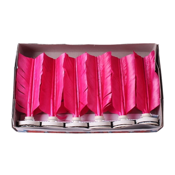 6 Pcs Professional Game Feather Kick Shuttlecock Chinese Jianzi Sport PINK