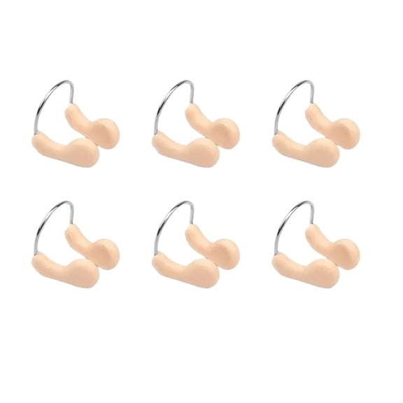 6 Pcs Professional Steel Wire Swim Nose Clips, Waterproof Nose Protection Accessory for Pool Swimming, Diving and Water Training Activities