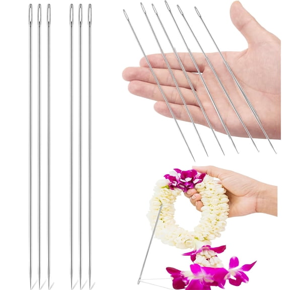 6 Pcs Professional Upholstery Needle,Bexikou Long Sewing Needles 10"Length,Big Eye Long Straight Upholstery Hand Needles for Home Quilting, Stitching, Crafting