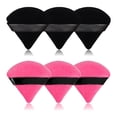 thumbnail image 1 of 6 Pcs Pure Cotton Triangle Powder Puff,Face Soft Makeup Puff for Loose Powder,Velour Cosmetic Foundation Sponge Beauty Makeup Tools Wet Dry-Black/Rose Red, 1 of 5