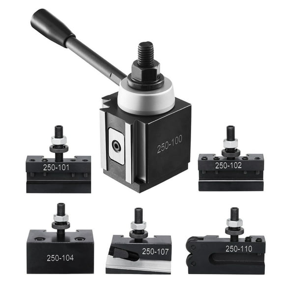 6 Pcs Quick Change Tool Post Set,Wedge Type Lathe Tool Holder for 6-12"Swing Mini&Metal Lathes,Heavy Duty Steel Construction