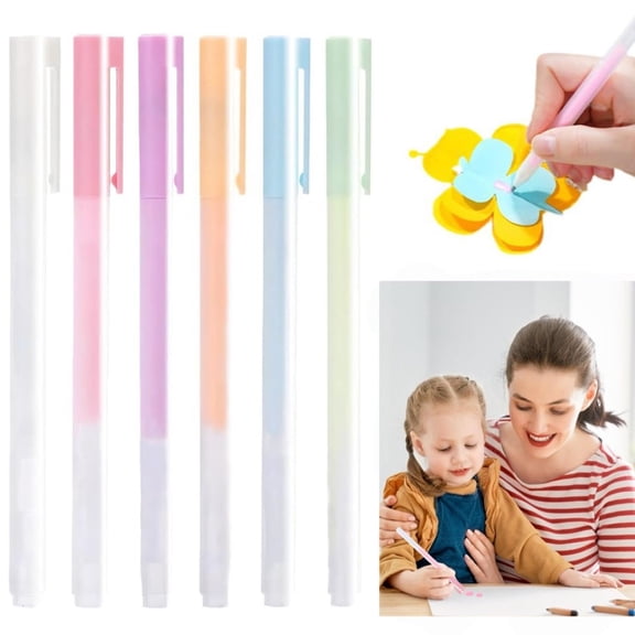 6 Pcs Quick Drying Color Spot Glue Pen , Smooth Control Roller Glue Sticks for Scrapbooking, Handmade DIY Crafts, Back to School Student Stationery Supplies