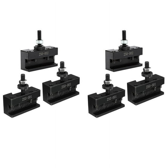 6 Pcs Quick Tool Change Holder Turning Facing Lathe Parting Blade, 4 Pcs 250001 & 2 Pcs 250002