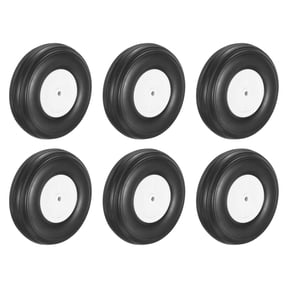 6 Pcs RC Airplane Wheels, 4.3 Inch OD RC Plane Parts Wheels Model Airplane Light PU Sponge Tire Tail Foam Wheel