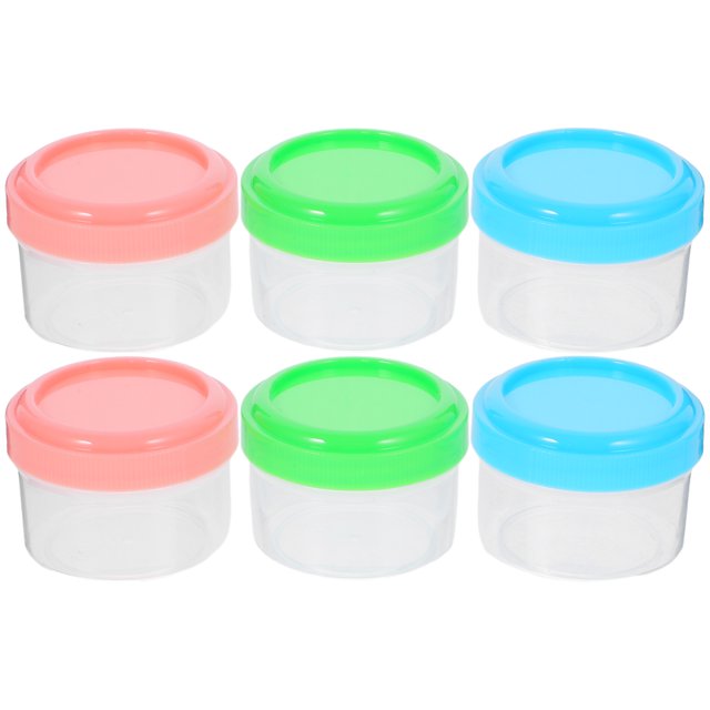 6 Pcs Random Color) Mini Condiments Food Containers with Lids Small