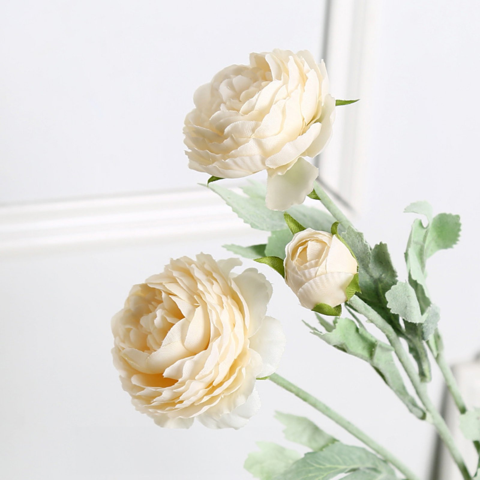 6 Pcs Ranunculus Artificial Flowers, 3 Heads Faux Silk Mini Ranunculus ...