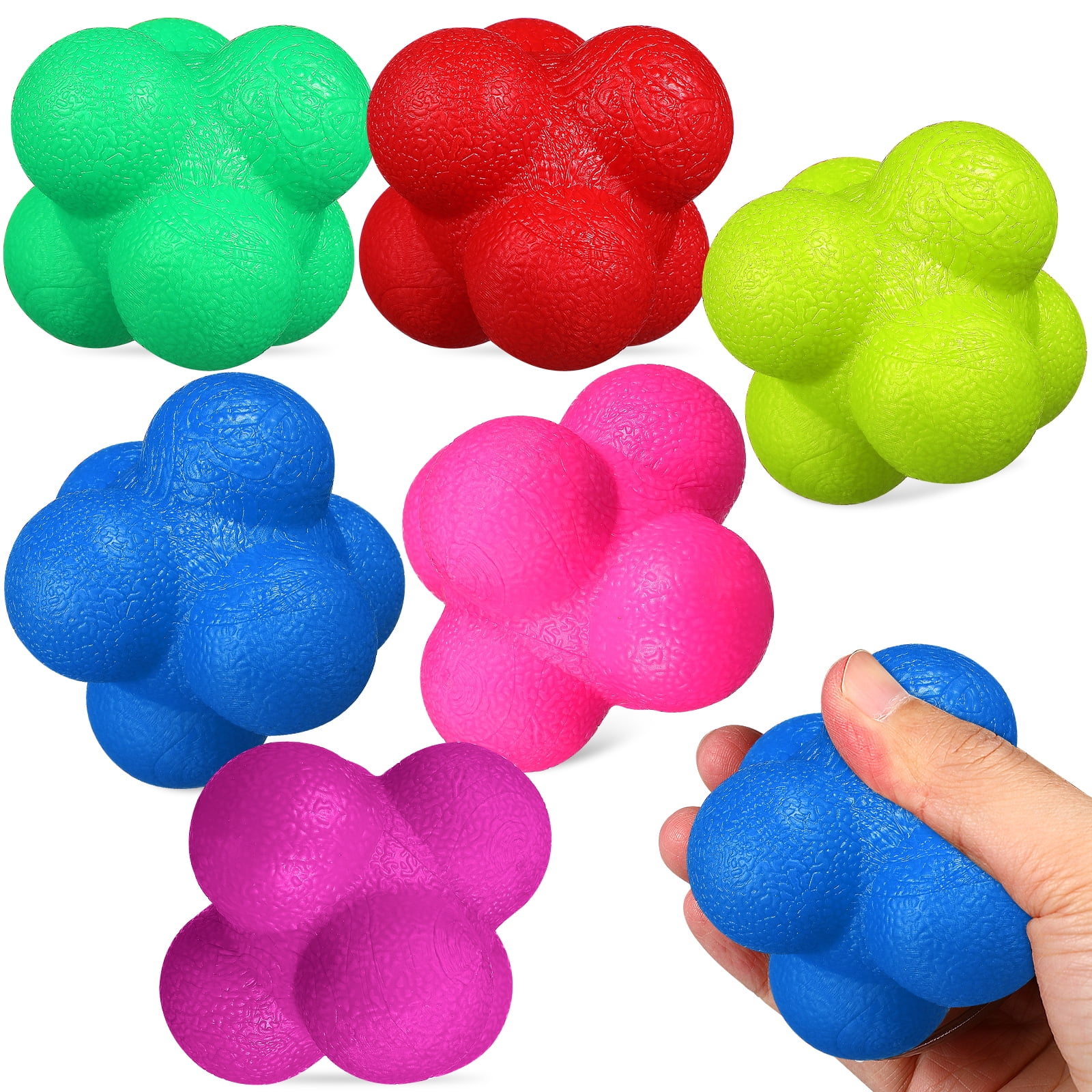 6 Pcs Reaction Balls Agility Balls Hexagonal Reaction Ball Goalkeeper Training Equipment For