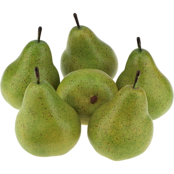 6 Pcs Realistic Artificial Green Pear Decorations 12 cm Foam Fruit for Home Party Holiday Christmas Display